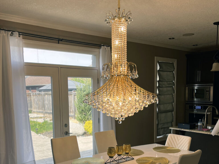Installing chandelier lighting fixtures